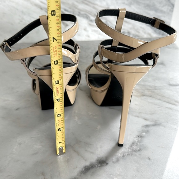 Saint Laurent T-strap platform patent neutral sandals in size 8 - Picture 4 of 8